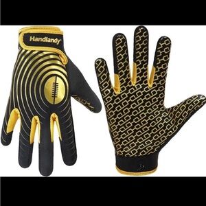 HANDLANDY Football Gloves - Youth MEDIUM Sticky Wide Receiver Grip Gloves